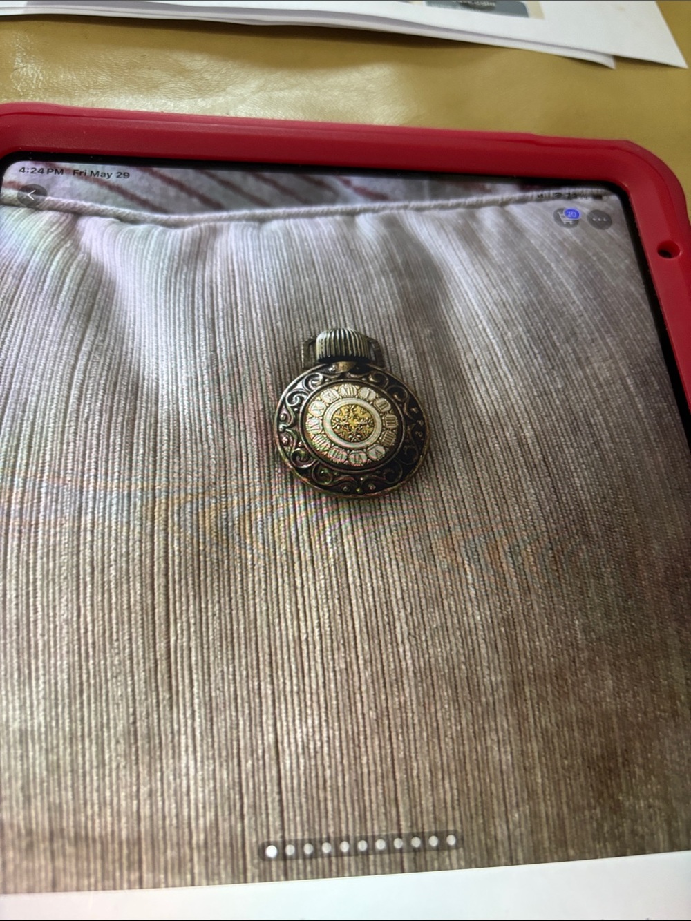 Avon ‘Moonwind’ enamel pocket watch pendant perfume bottle